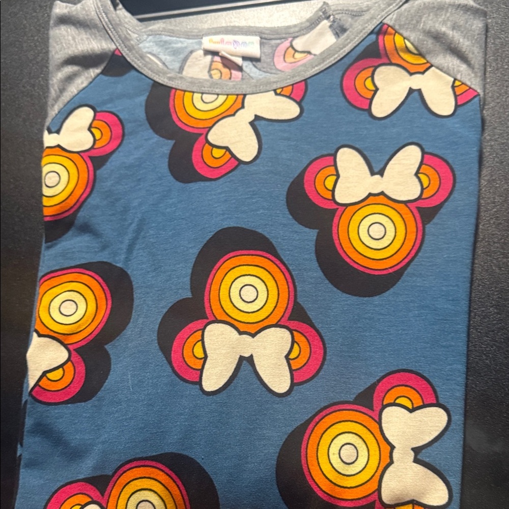 LuLaRoe Multicolor Minnie Mouse Pattern Ragland